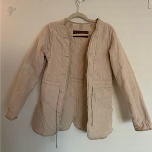 Women's Beige Quilted Utility Jacket